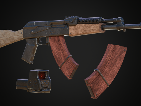AK-47 Assault Rifle 3D मॉडल