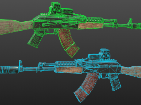 AK-47 Assault Rifle 3D मॉडल