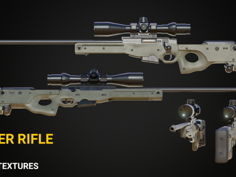 AWP Sniper Rifle Modelo 3D