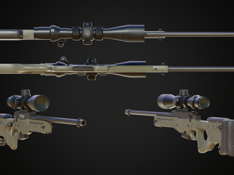 AWP Sniper Rifle 3D Model