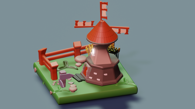 Mill house 3D Модель .c4d .max .obj .3ds .fbx .stl .blend 