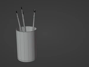 Realistic Brushes pot 3D Model