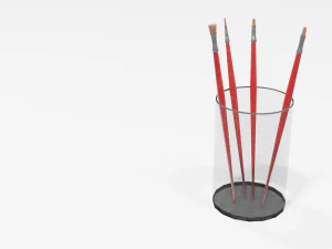 Realistic Brushes pot 3D Model