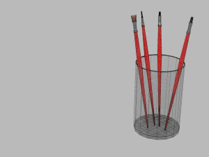Realistic Brushes pot 3D Model