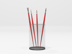 Realistic Brushes pot 3D 模型