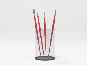 Realistic Brushes pot 3D Model