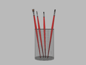 Realistic Brushes pot 3D 模型