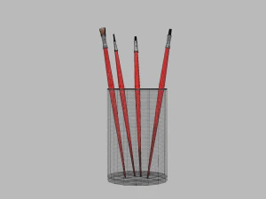 Realistic Brushes pot 3D Model