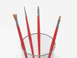 Realistic Brushes pot 3D Model