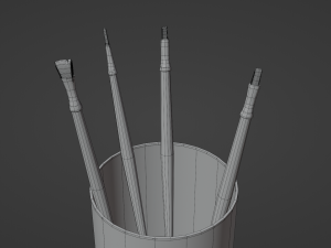 Realistic Brushes pot 3D 模型