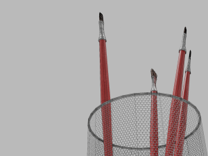 Realistic Brushes pot 3D 模型