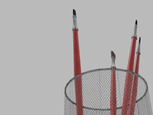 Realistic Brushes pot 3D Model