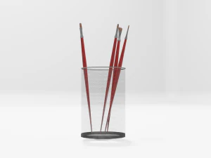 Realistic Brushes pot 3D Model