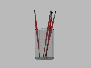 Realistic Brushes pot 3D Model
