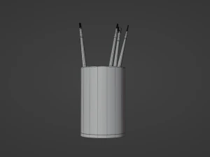 Realistic Brushes pot 3D Model