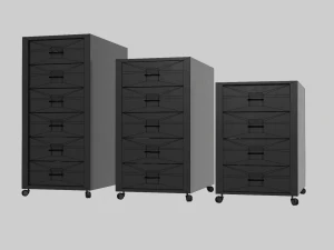 Realistic office drawer units 3D Model