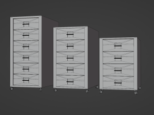Realistic office drawer units 3D मॉडल