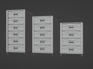 Realistic office drawer units 3D Model