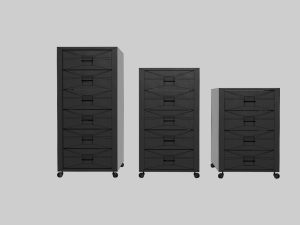 Realistic office drawer units 3D मॉडल