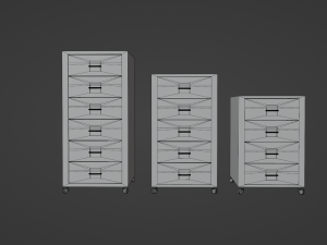 Realistic office drawer units 3D मॉडल