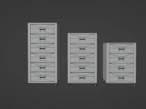 Realistic office drawer units 3D Model