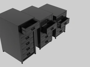 Realistic office drawer units 3D Model