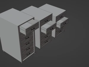 Realistic office drawer units 3D Model