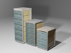 Drawers realistics old wood 3Dモデル