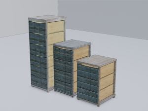 Drawers realistics old wood 3Dモデル