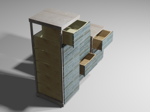 Drawers realistics old wood 3Dモデル