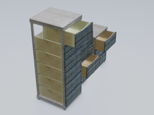 Drawers realistics old wood 3Dモデル