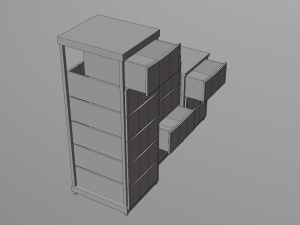 Drawers realistics old wood 3Dモデル