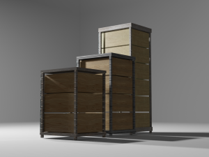 Drawers realistics old wood 3Dモデル