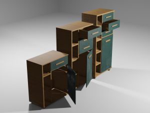 Realistic drawers room design 3D 모델