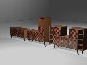 Drawers living room 80s 3D Model