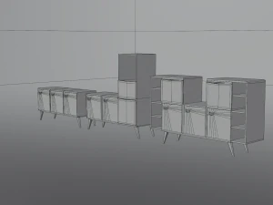 Drawers living room 80s 3D Model