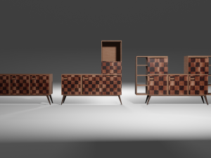Drawers living room 80s 3D Modell