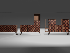 Drawers living room 80s 3D Modell