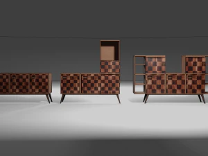 Drawers living room 80s 3D Model