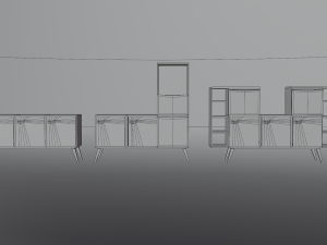 Drawers living room 80s 3D Modell