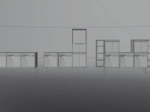 Drawers living room 80s 3D Model