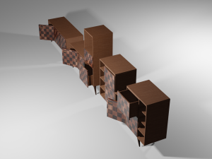Drawers living room 80s 3D Modell