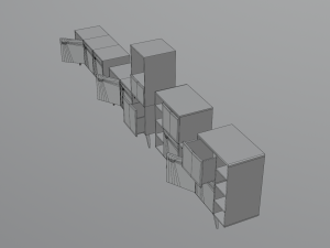 Drawers living room 80s 3D Modell