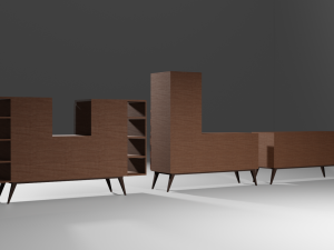 Drawers living room 80s 3D Modell