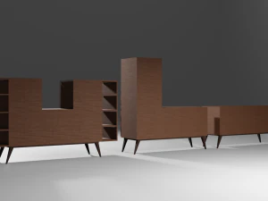 Drawers living room 80s 3D Model
