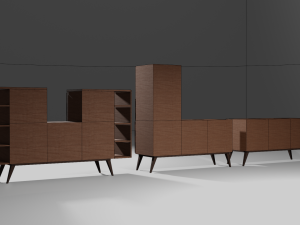 Drawers living room 80s 3D Modell