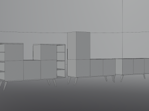 Drawers living room 80s 3D Modell