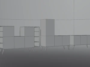 Drawers living room 80s 3D Model