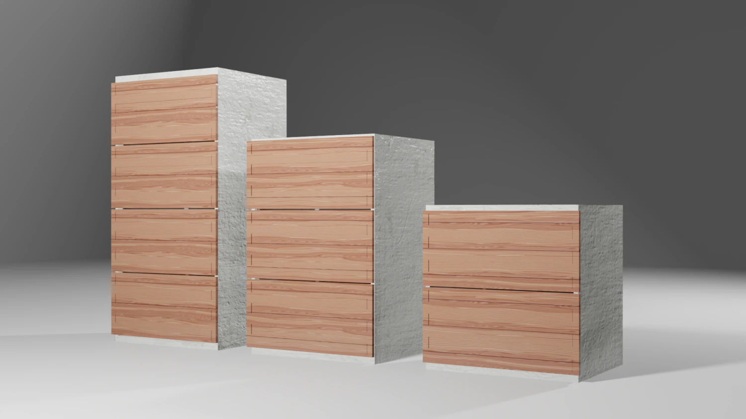 Modern reailistic drawers 3D Model .c4d .max .obj .3ds .fbx .stl .blend 