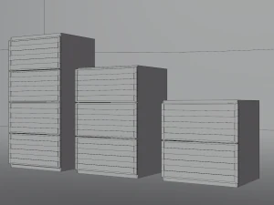 Modern reailistic drawers 3D Model